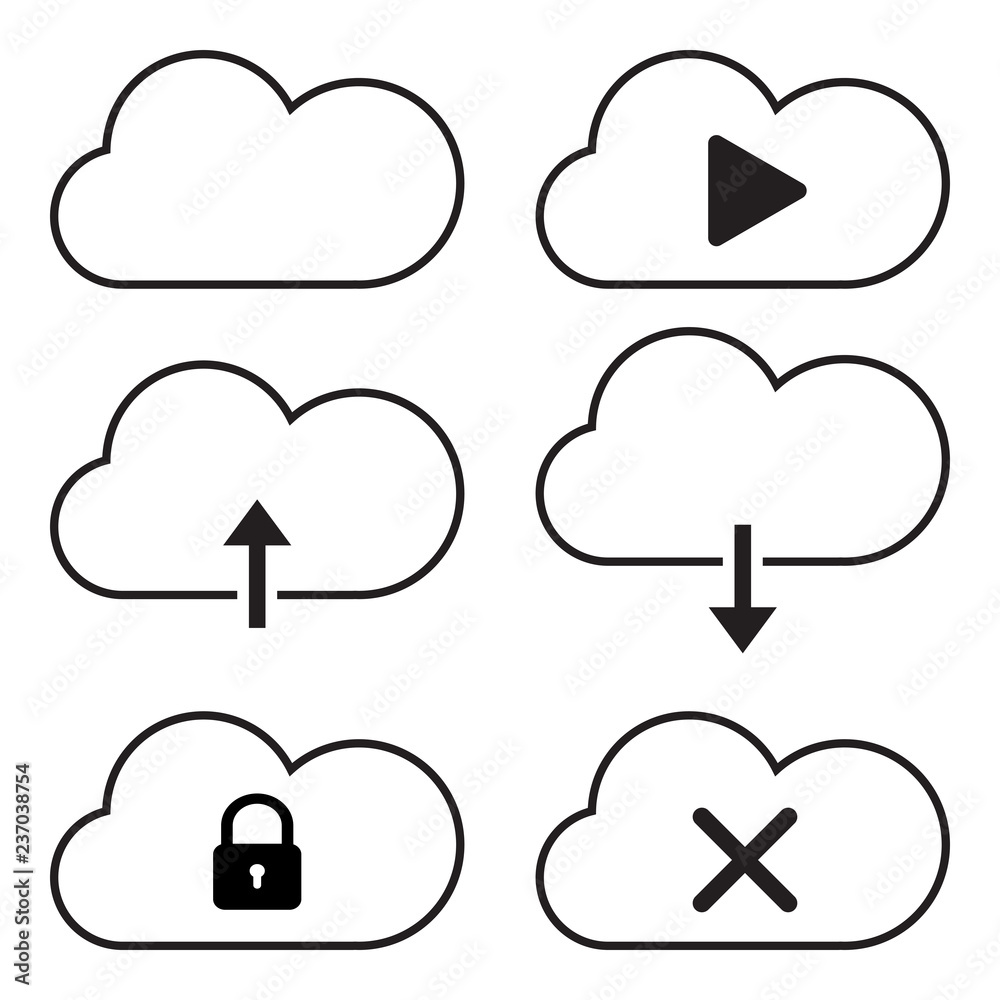 Obraz premium Cloud icon set