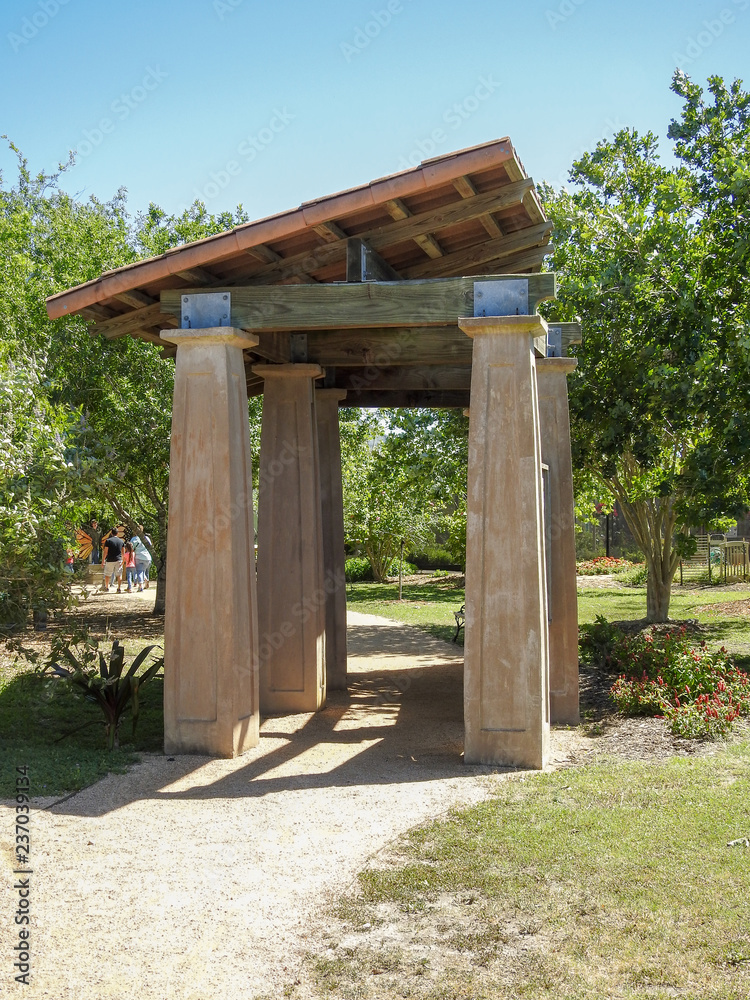 old wooden gate in the park