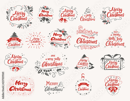 Christmas lettering designs set