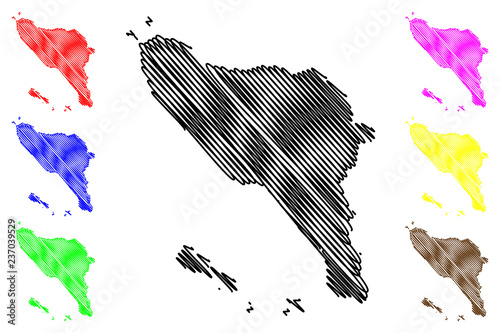 Aceh (Subdivisions of Indonesia, Provinces of Indonesia) map vector illustration, scribble sketch Aceh map photo