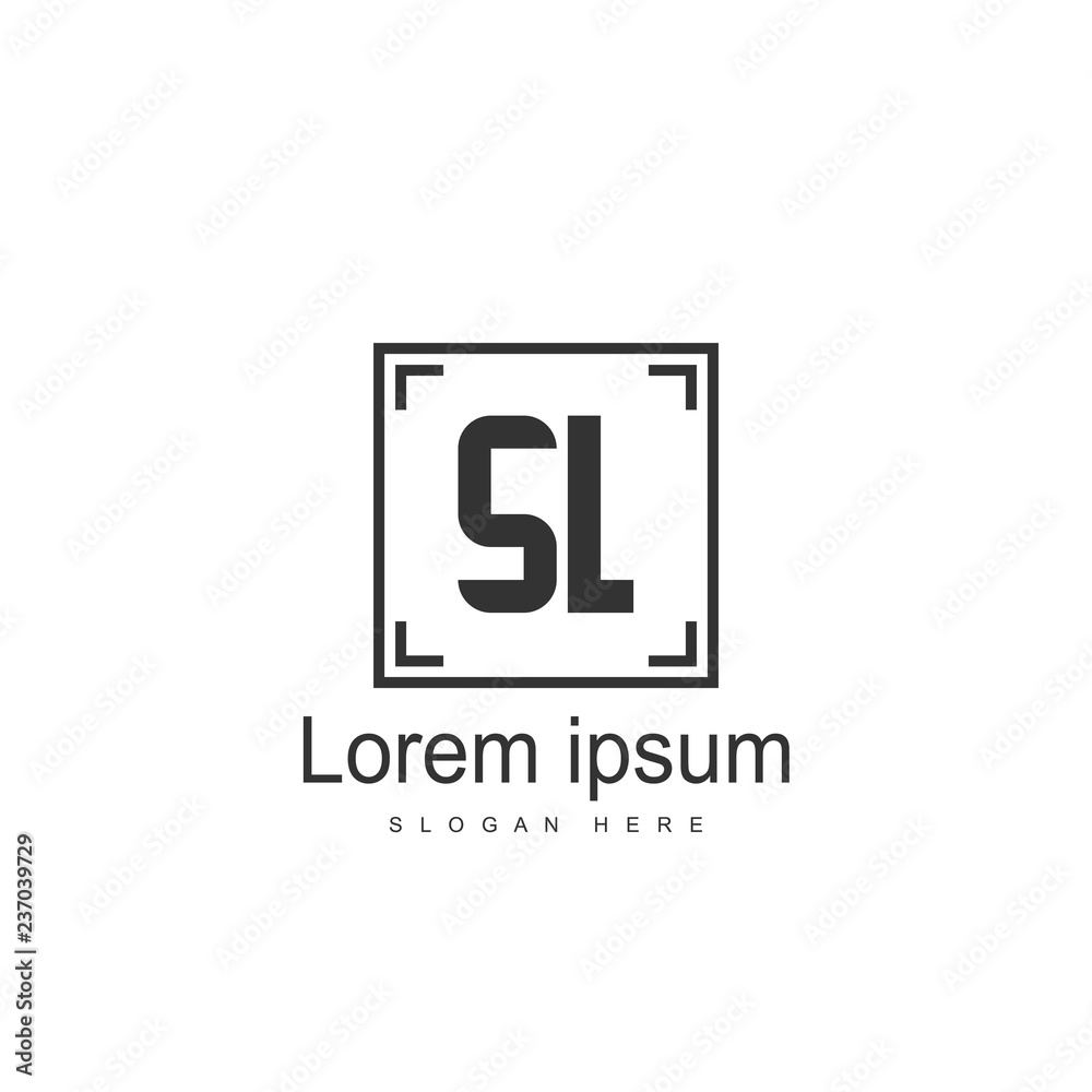 Initial letter SL logo template design. minimal letter logo Initial letter SL logo template design. minimal letter logo