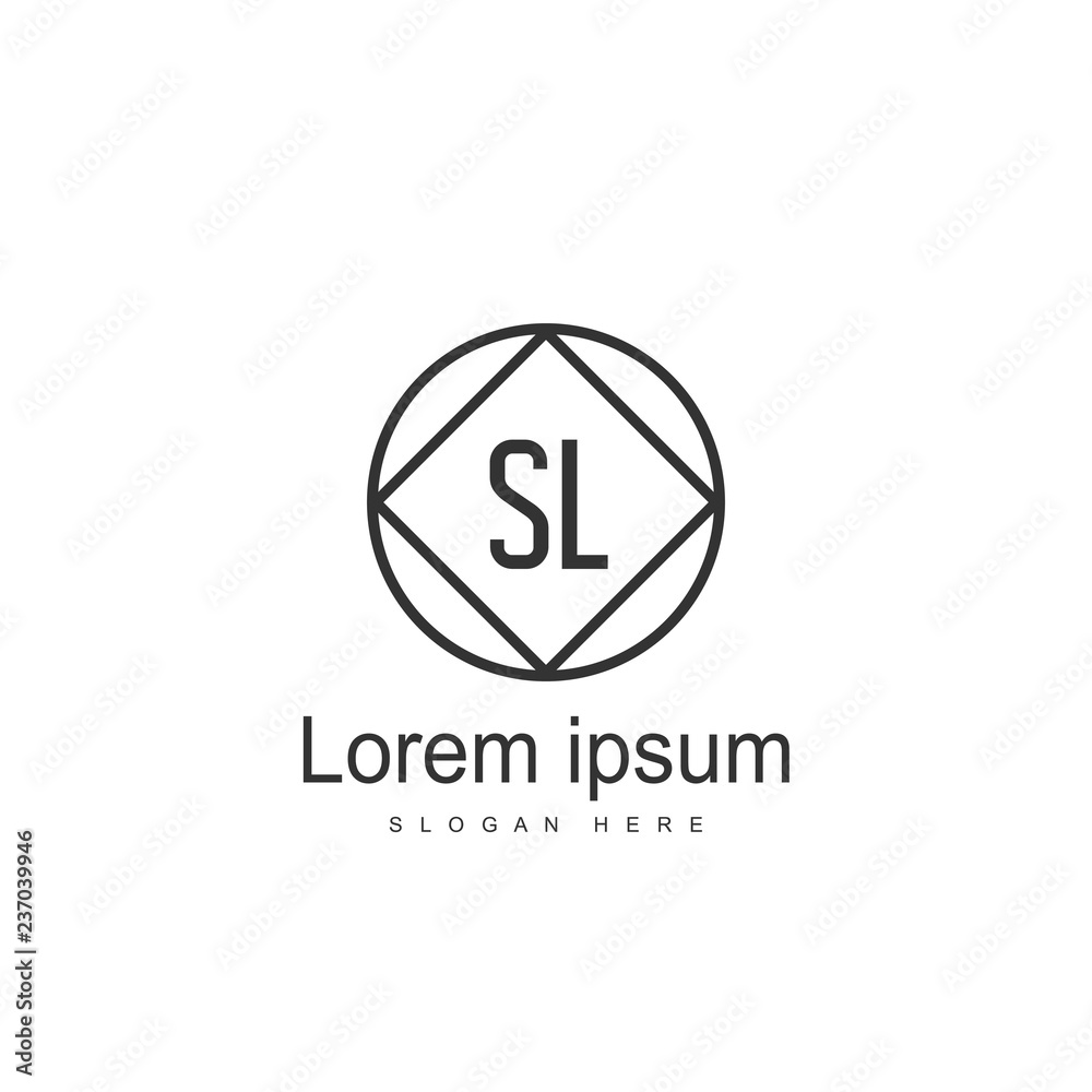 Initial letter SL logo template design. minimal letter logo Initial letter SL logo template design. minimal letter logo