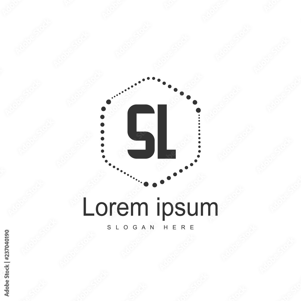 Initial letter SL logo template design. minimal letter logo Initial letter SL logo template design. minimal letter logo