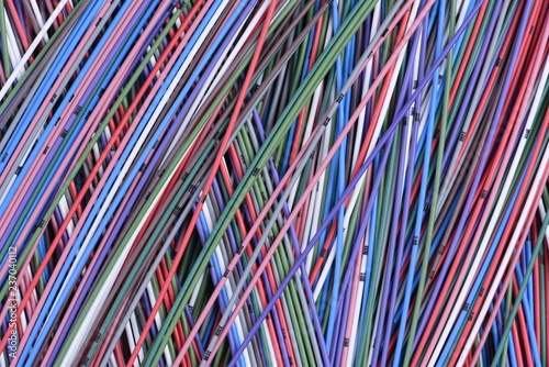 Colorful electrical installation cables as background