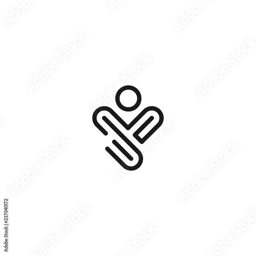 letter y people logo design with simple style, initial Y letter logo template with human design, vector logo for business corporate, element , Abstract, fitness, health, coach, illustration design