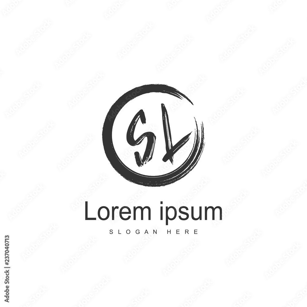 Initial letter SL logo template design. minimal letter logo