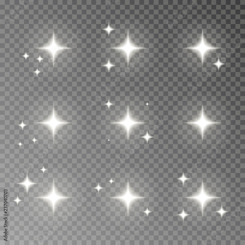 Twinkle sparkle vector isolated on transparent background. Flash light camera effect. Glare lens col