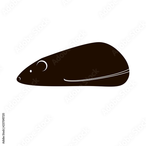 mouse icon.realistic black silhouette.