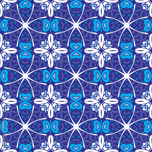 geometric seamless blue mosaic background