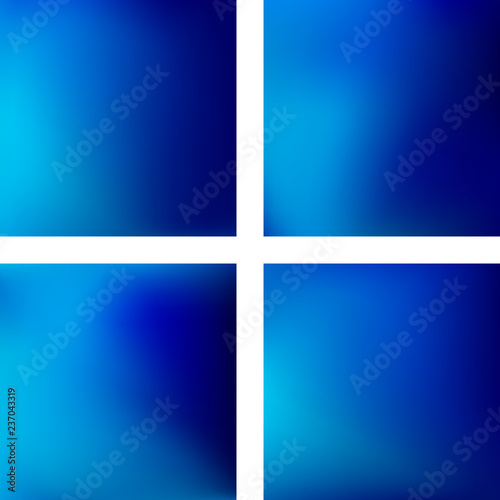 Set with dark blue abstract blurred backgrounds. Vector illustration. Modern geometrical backdrop. Abstract template.