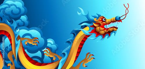 Background with Chinese dragon. © incomible
