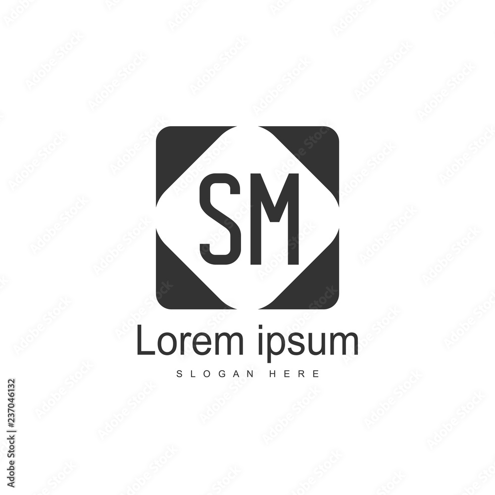 Initial letter SM logo template design. minimal letter logo Initial letter SM logo template design. minimal letter logo