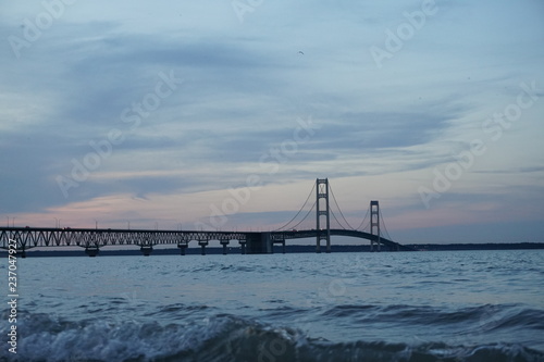 Mackinaw bridge over straights of mackinaw © R MACKAY