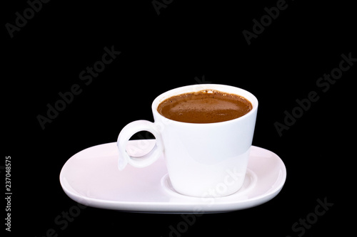 Turkish coffee with isolated black background
