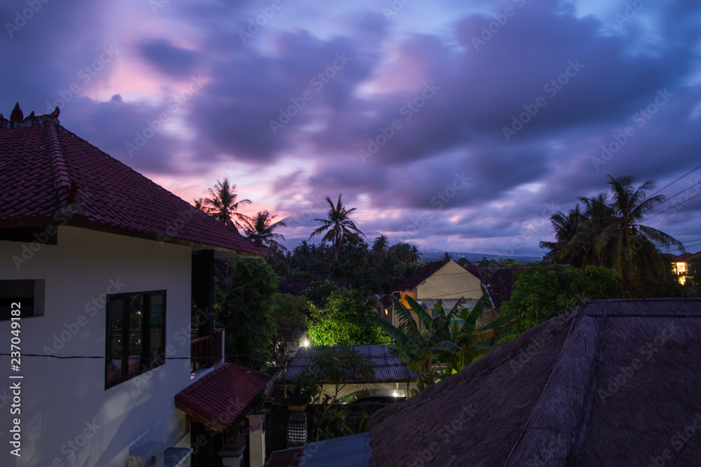 bali village sunset