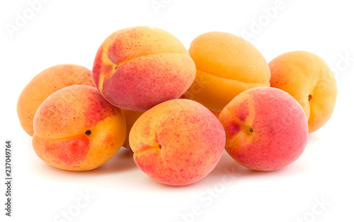 A bunch of apricot fruit isolated on white background cutout