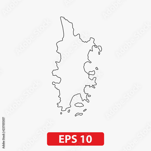 Map of Phuket Island (Thailand). Vector