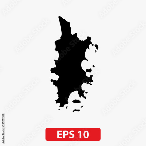 Map of Phuket Island (Thailand). Vector