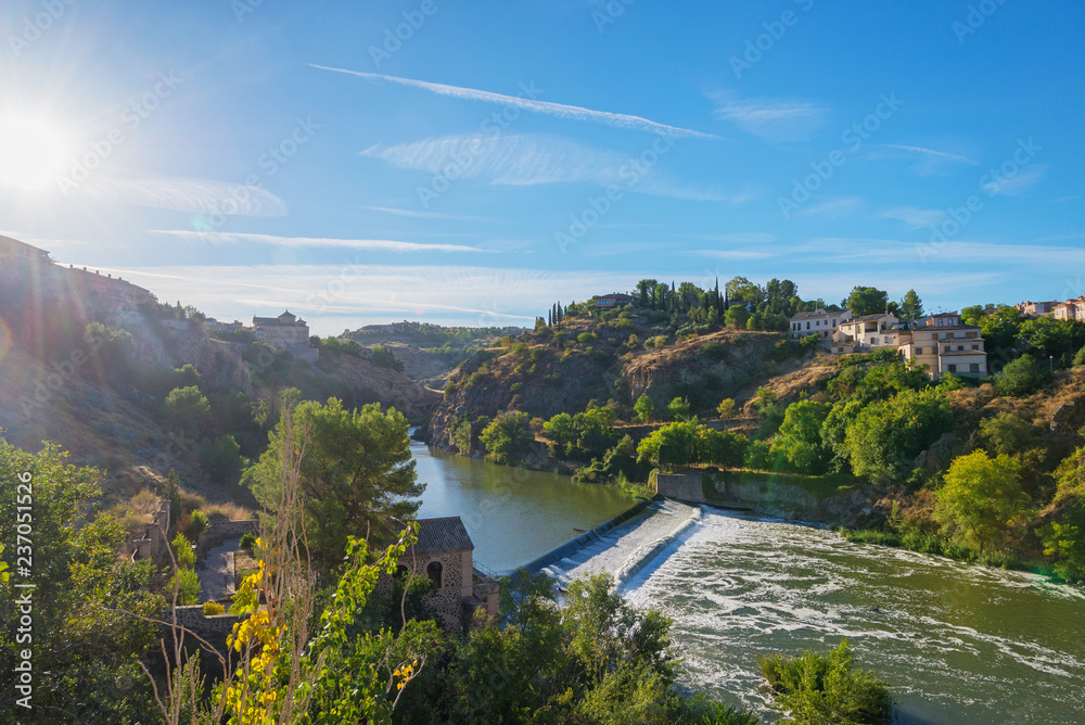 beautiful landscape on the banks of the river Tagus near the anc