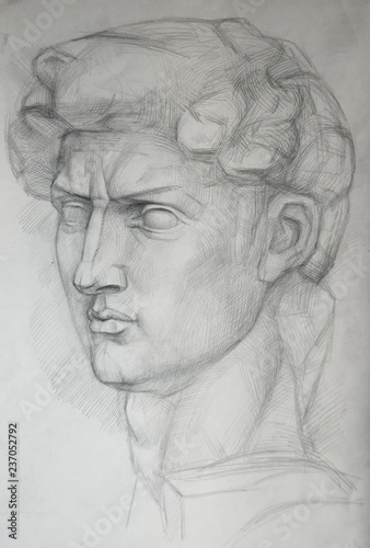 head classic figure sketch David sculpture