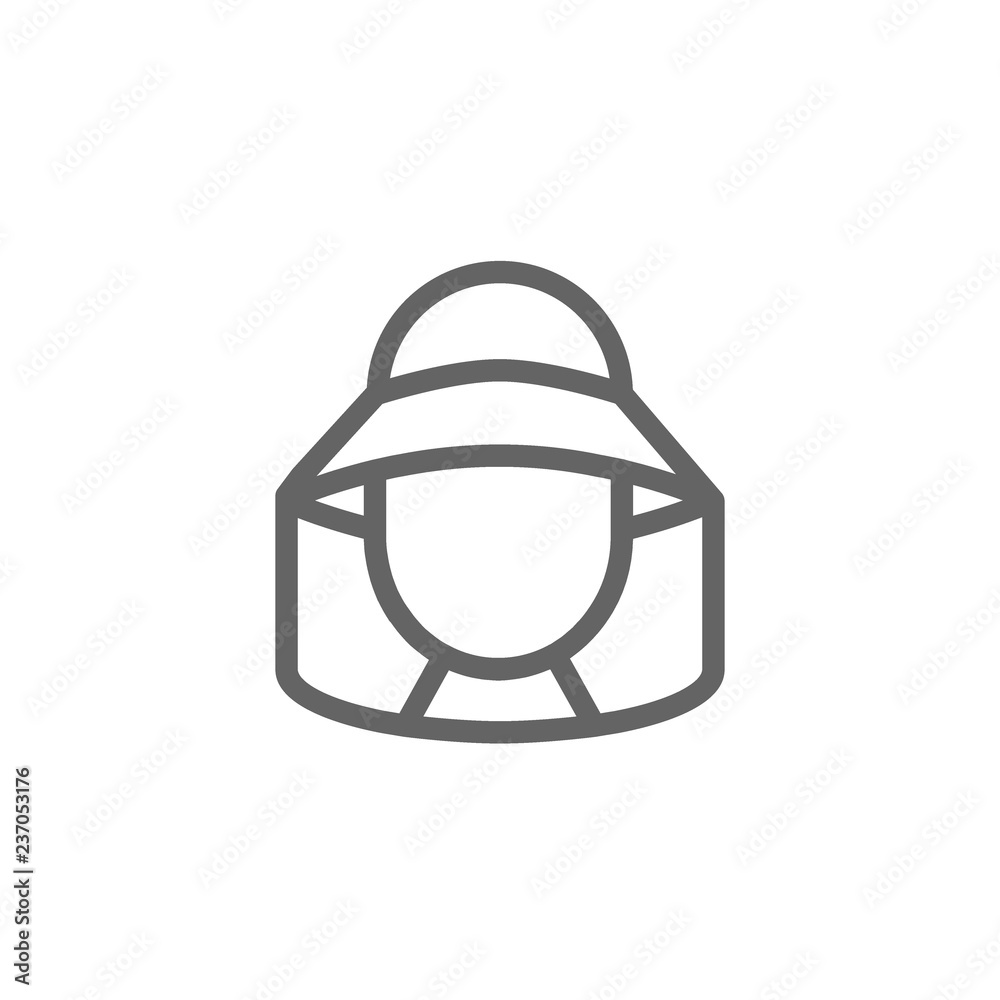 Simple beekeeper line icon. Symbol and sign illustration design. Isolated on white background Simple beekeeper line icon. Symbol and sign illustration design. Isolated on white background
