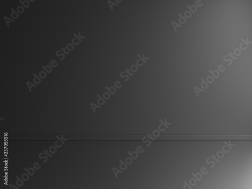 3d render of black interior