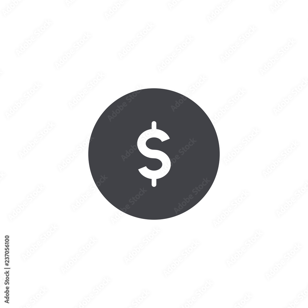 Vector dollar coin icon. Money sign. Currency symbol. Finance illustration. Earnings symbol. Cash sign Vector dollar coin icon. Money sign. Currency symbol. Finance illustration. Earnings symbol. Cash sign
