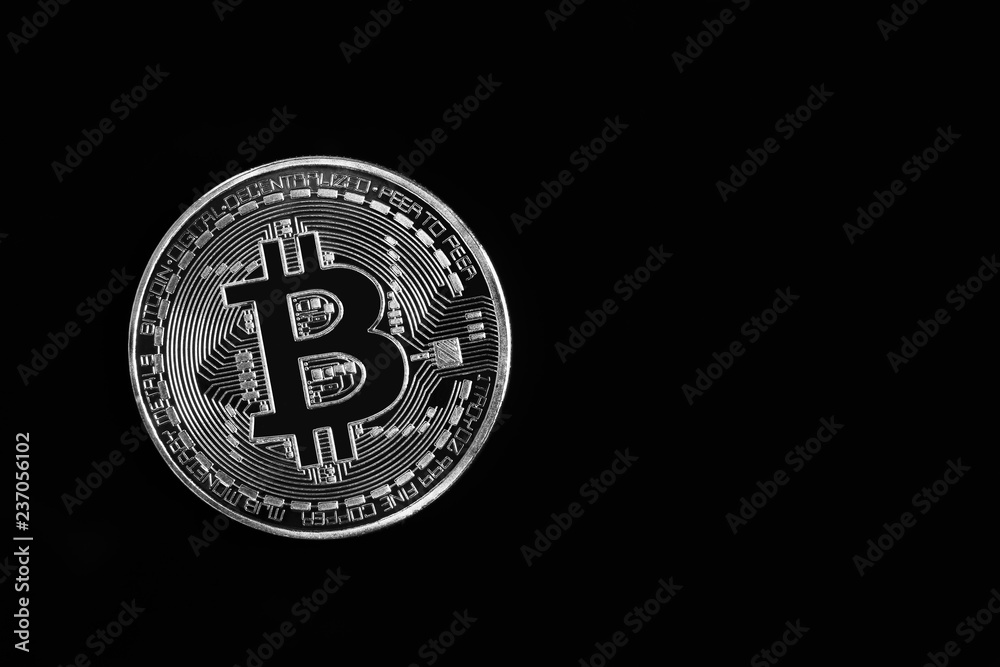 bitcoin coin on black background bitcoin coin on black background