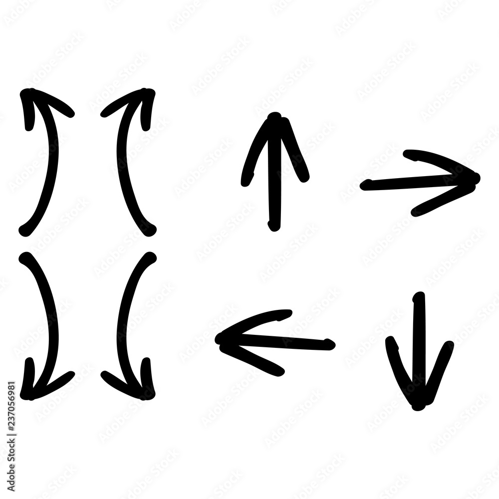 Set arrows. Modern hand drawn set with black set arrows for web background design. Set arrows. Modern hand drawn set with black set arrows for web background design.