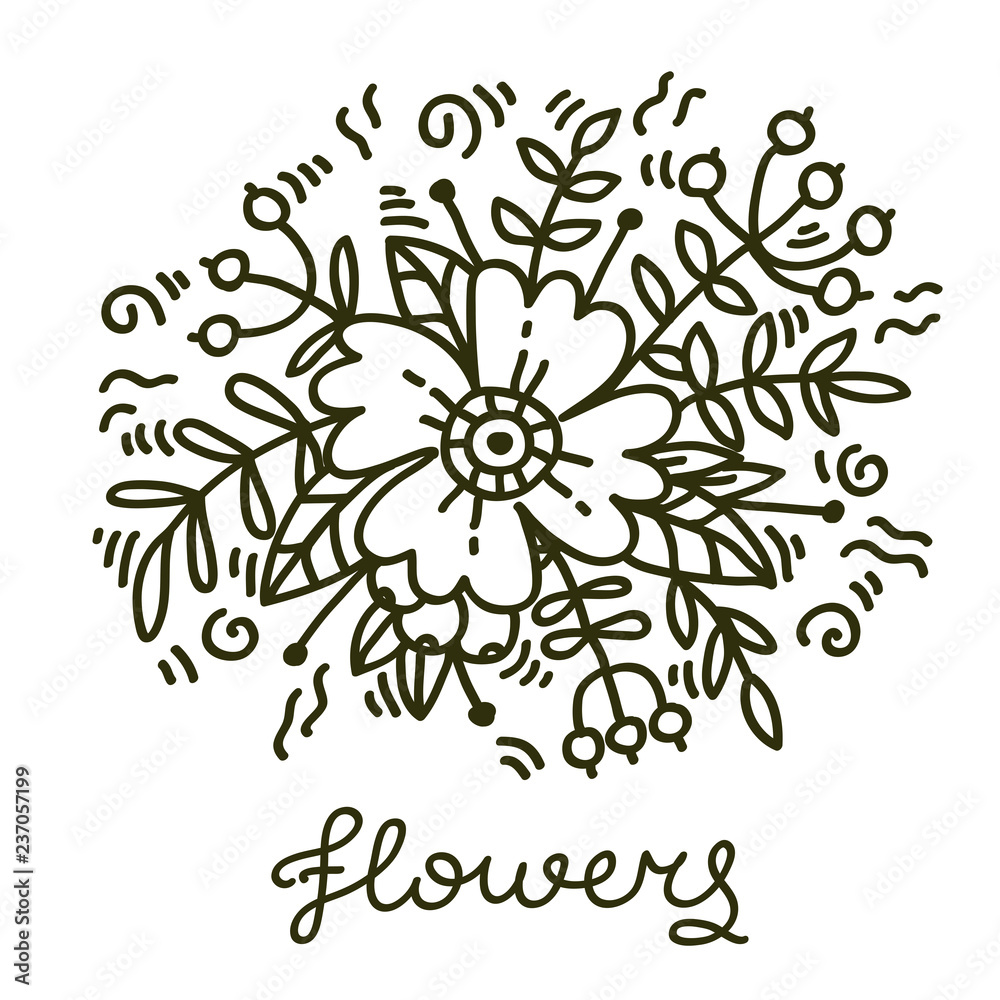 Fototapeta premium Botanical decorative flower floral element vector illustration