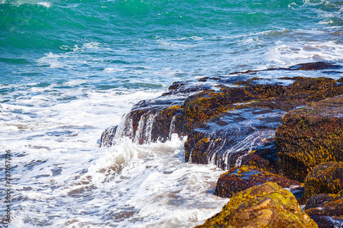waves of the Atlantic Ocean crashing against the rocks