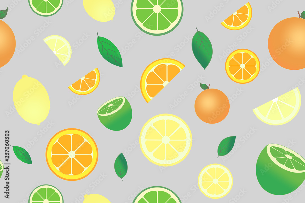 the pattern with the image of citrus fruits the pattern with the image of citrus fruits