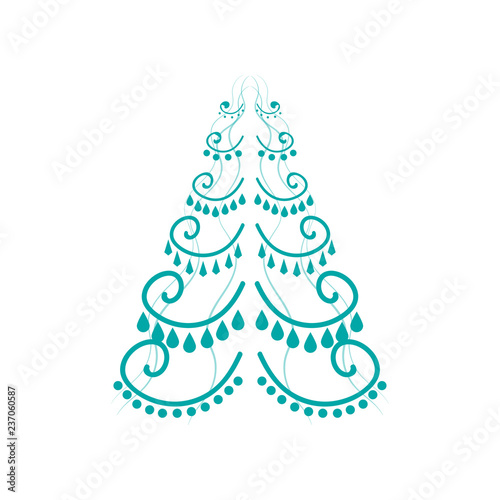 The symbol of the new year is a big beautiful green Christmas tree decorated area with cute handmade toys.