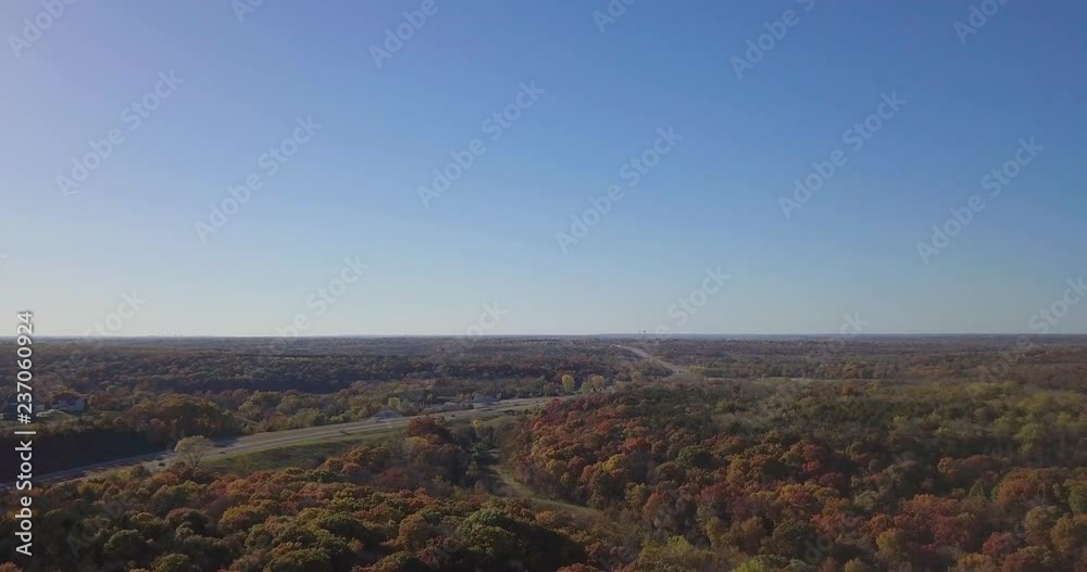 Drone Flight over Highway and Autumn Trees (2 of 2) Drone Flight over Highway and Autumn Trees (2 of 2)