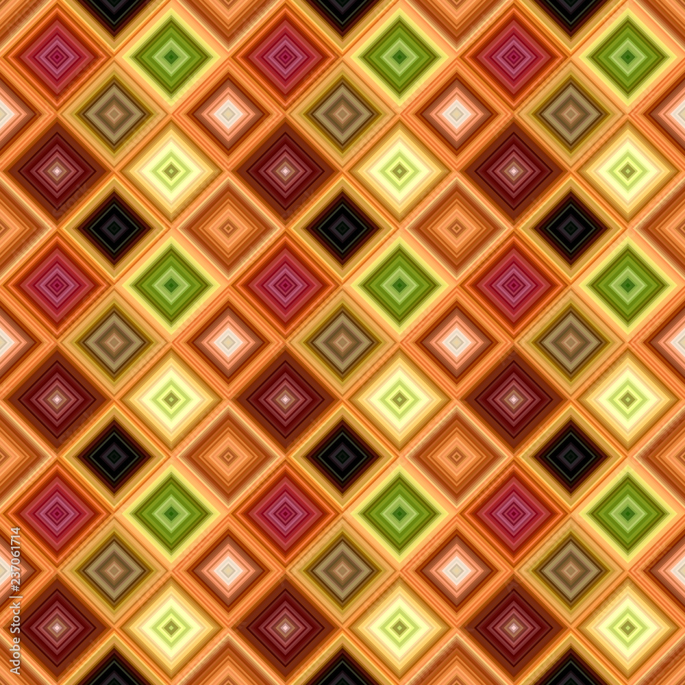 Colorful abstract repeating diagonal square pattern - vector tile mosaic background graphic