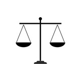 Scales of justice icon, logo on white background