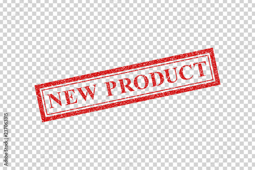 Vector realistic isolated rubber stamp of New Product logo for template decoration and layout covering on the transparent background.