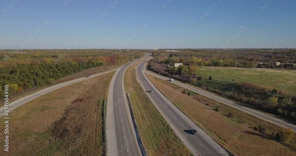 Drone Flight over Highway in Autumn (2 of 4) Drone Flight over Highway in Autumn (2 of 4)