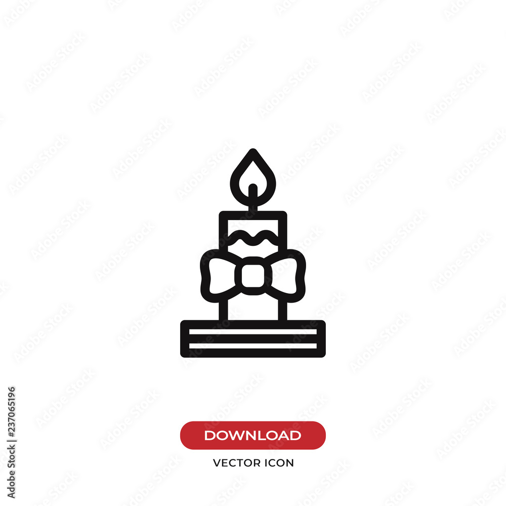Christmas candle vector icon Christmas candle vector icon