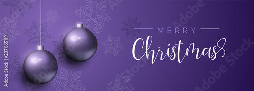 Purple Christmas luxury bauble ornament banner