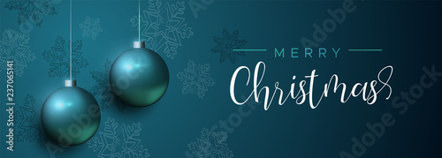 Blue Christmas luxury bauble ornament banner