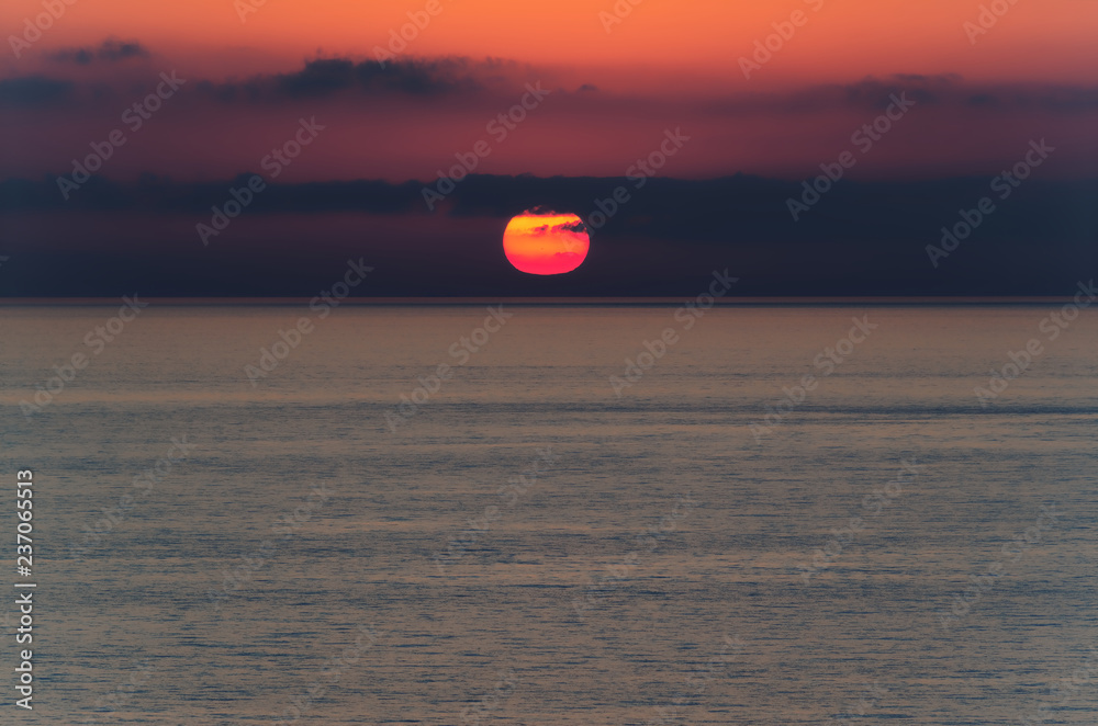 Beautiful sunset above Tyrrhenian sea Beautiful sunset above Tyrrhenian sea