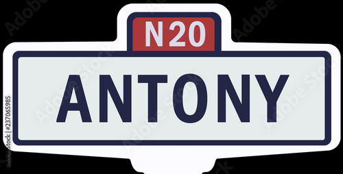 ANTONY - Ancien panneau entrée d'agglomération 