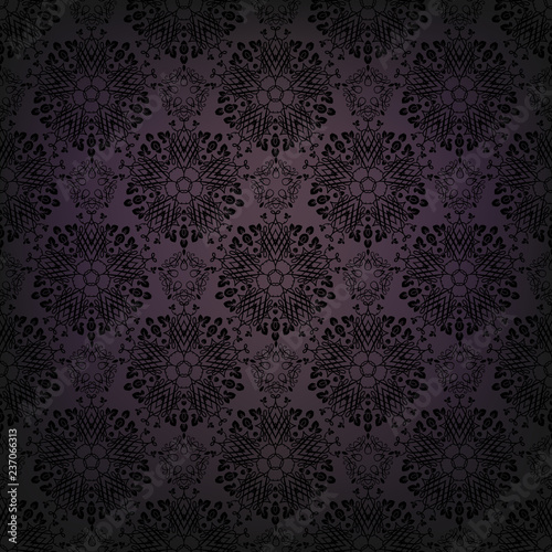 Ornamental seamless pattern. Dark gothic style background