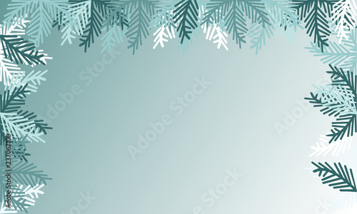 Blue winter background or template with branches christmas tree. Vector graphic pattern.