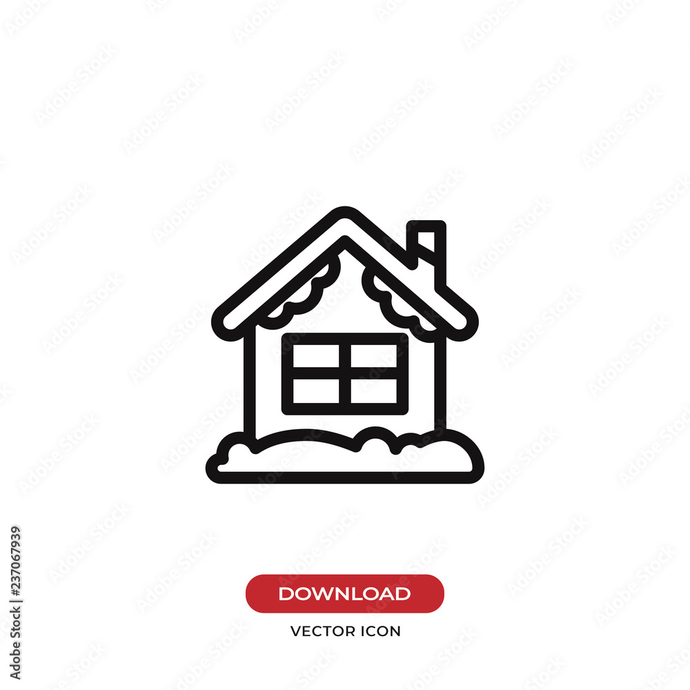 Christmas house vector icon