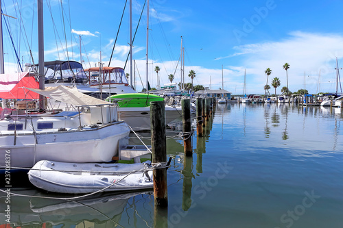 Sports boats in the marina of the city of Dunedin, Pinellas County, Florida, United States photo