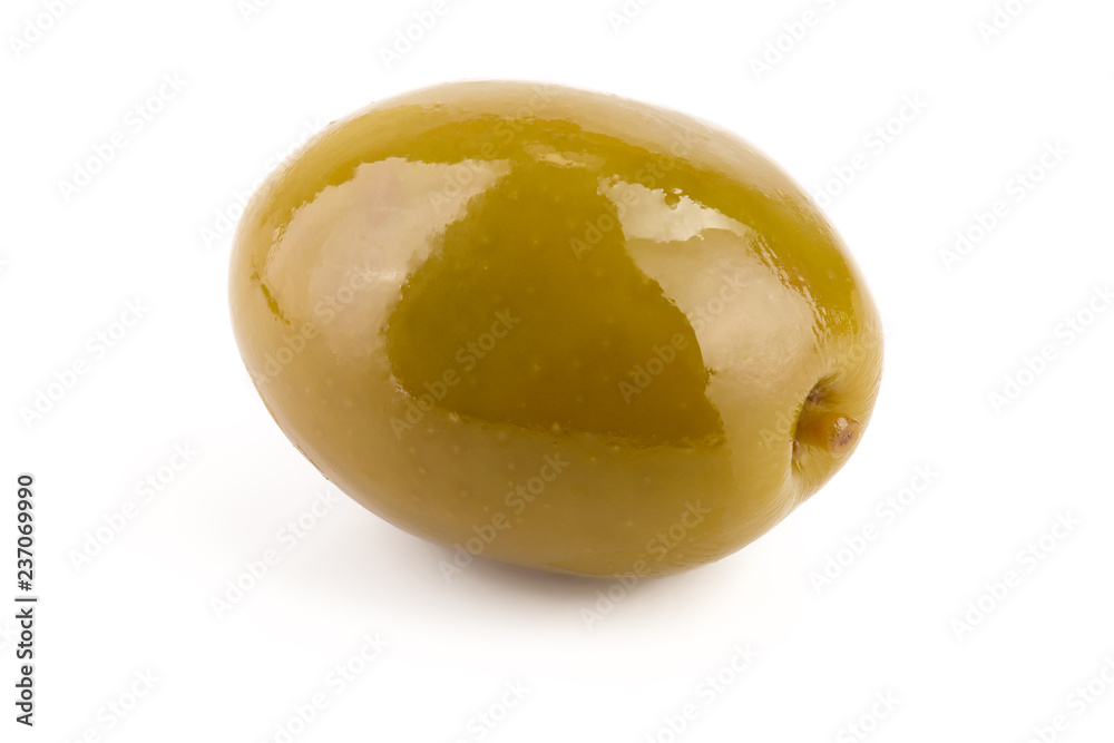 Green olive isolated on a white background