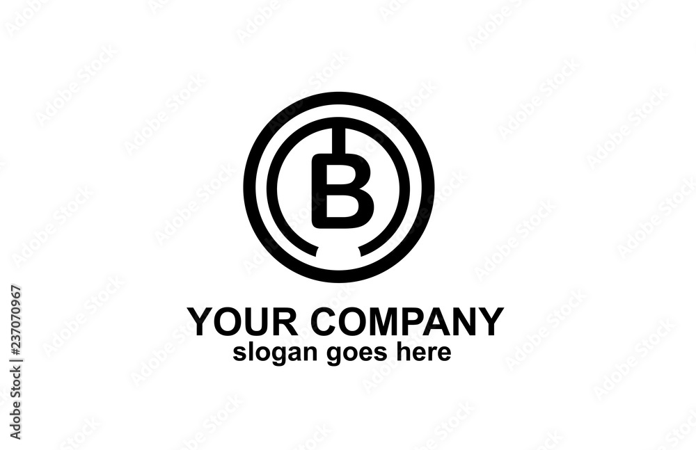 Rounded Initial Monogram B logo design