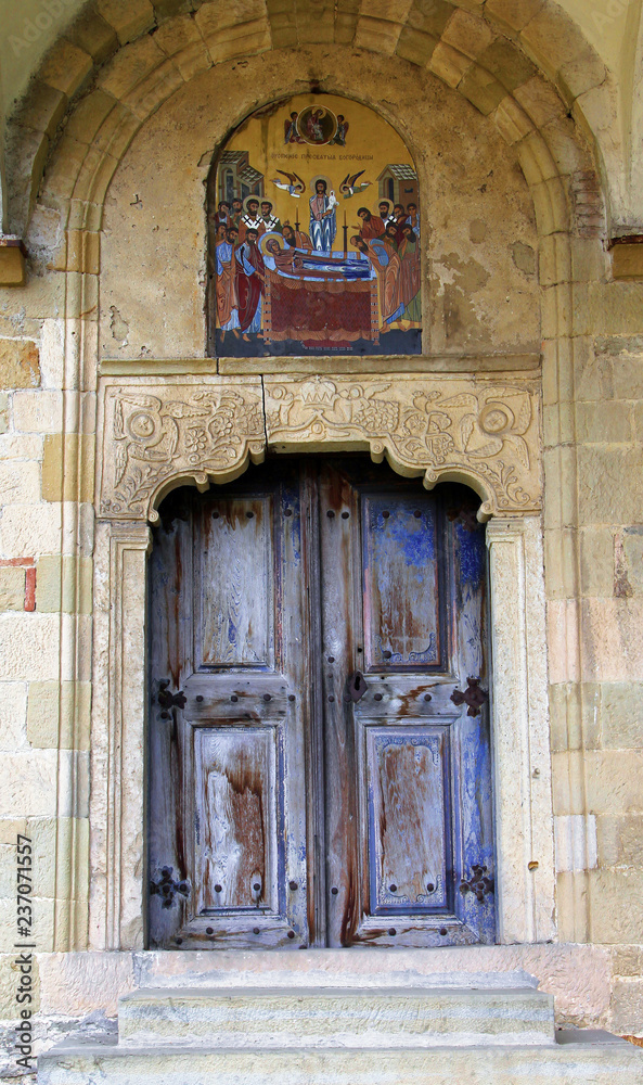 Old door of the Assumption Church at Elena town, Bulgaria